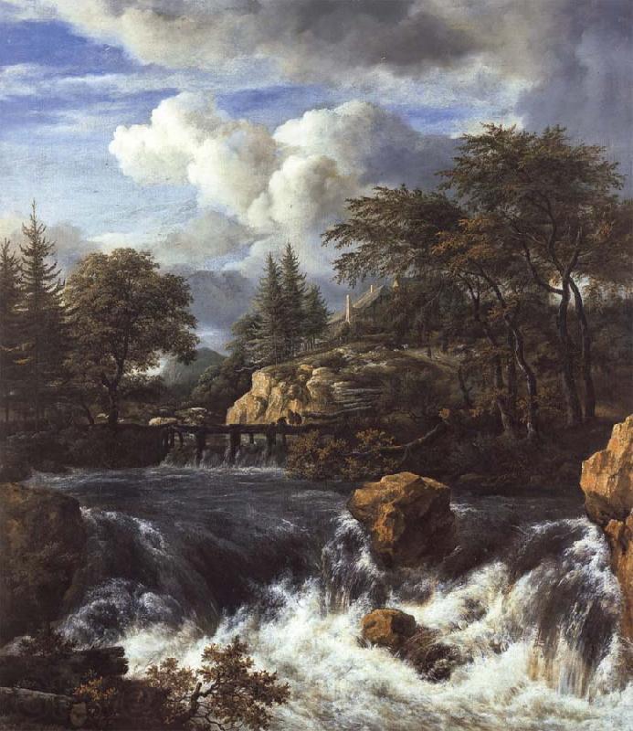 Jacob van Ruisdael A Waterfall in a Rocky Landscape Spain oil painting art